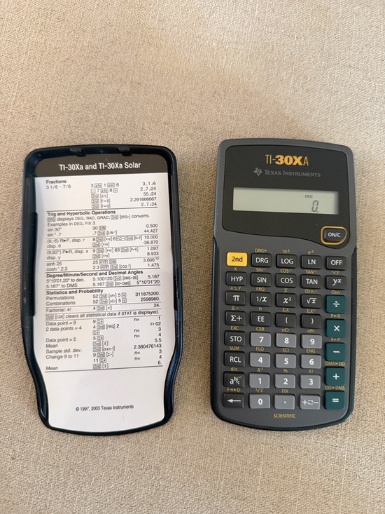 Texas Instruments Other - Texas Instruments TI-30XA Scientific Calculator Math Slide Cover